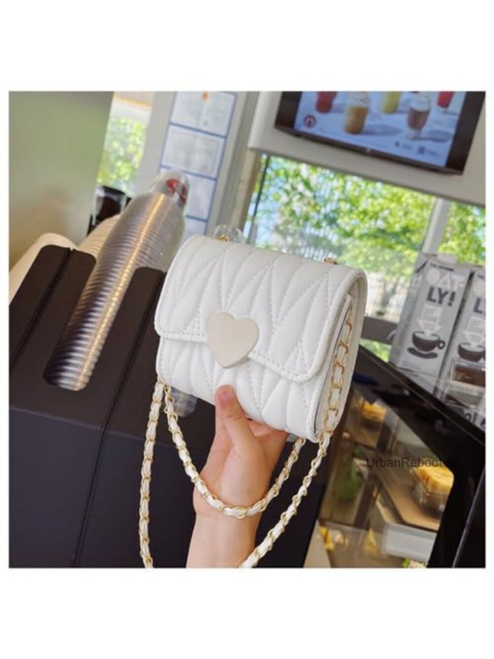 Girls Mini PU Leather Shoulder Bag Heart Crossbody Purse